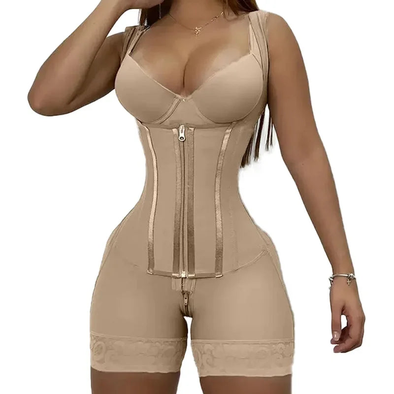 Faja Moldeadora Colombiana Alta Compresión 9 Varillas – Doble Control de Abdomen