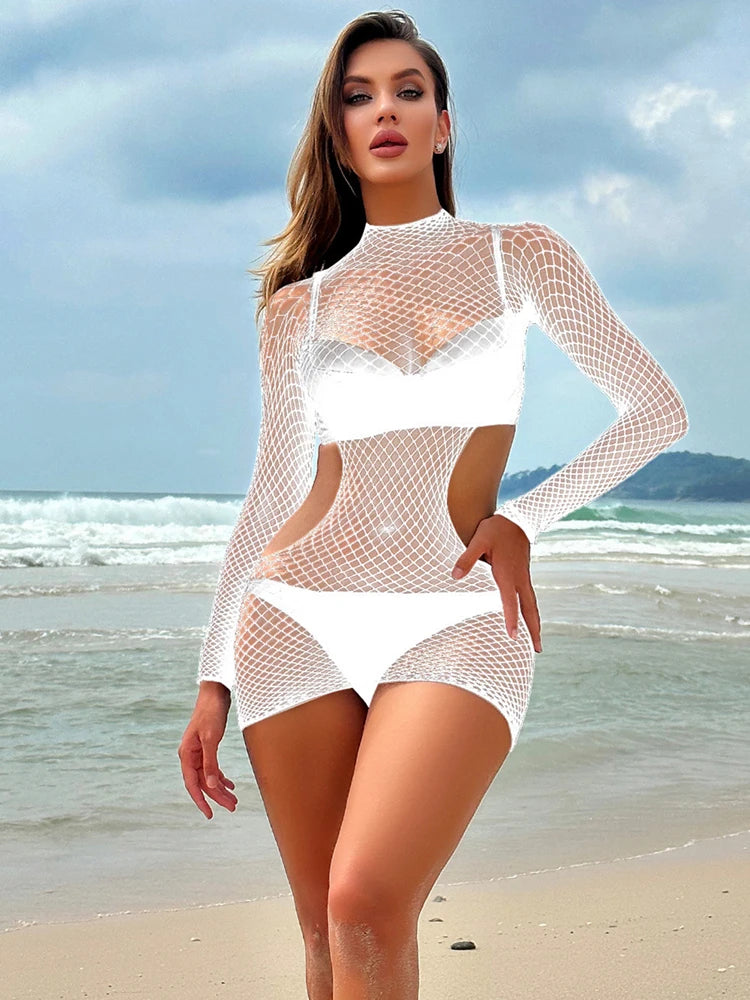 Vestido Sexy de Red Ajustado – Bodycon Transparente para Noche Especial