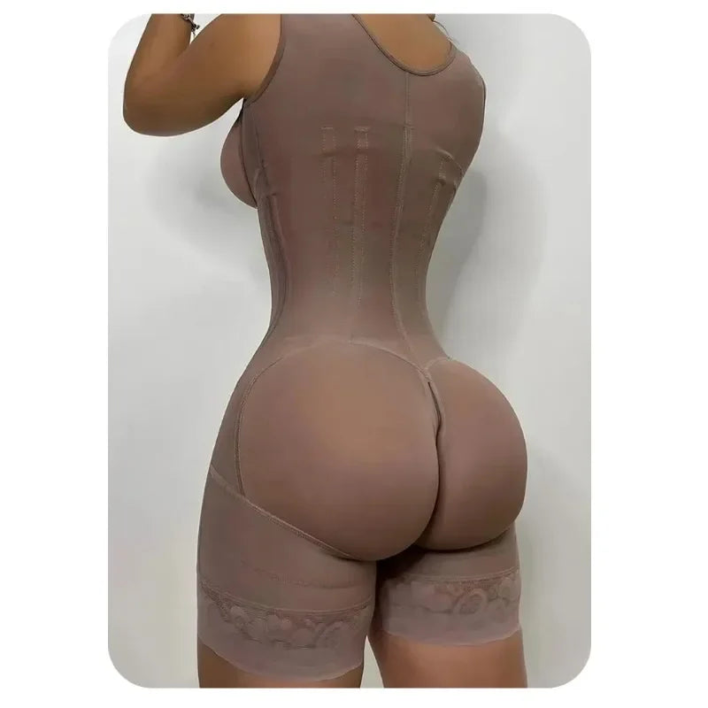 Faja Moldeadora Colombiana Alta Compresión 9 Varillas – Doble Control de Abdomen