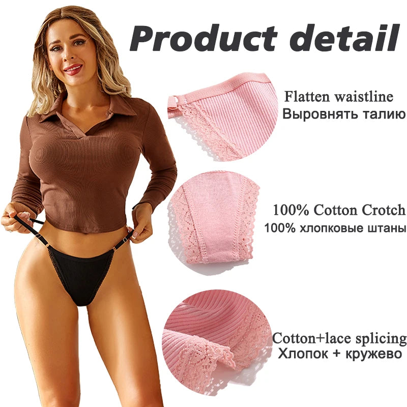 Set de 5 Tangas de Algodón Ajustables – Comodidad y Estilo Diario