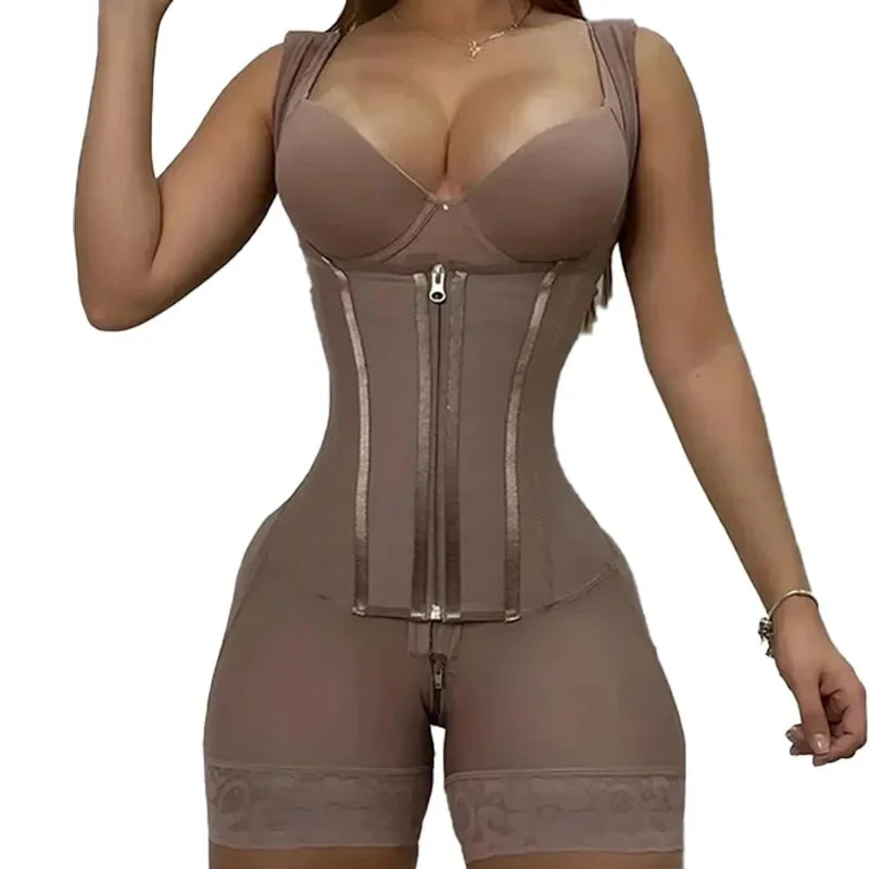 Faja Moldeadora Colombiana Alta Compresión 9 Varillas – Doble Control de Abdomen