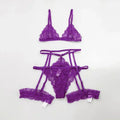 Conjunto de Lencería 3 Piezas de Encaje Transparente – Elegancia y Sensualidad